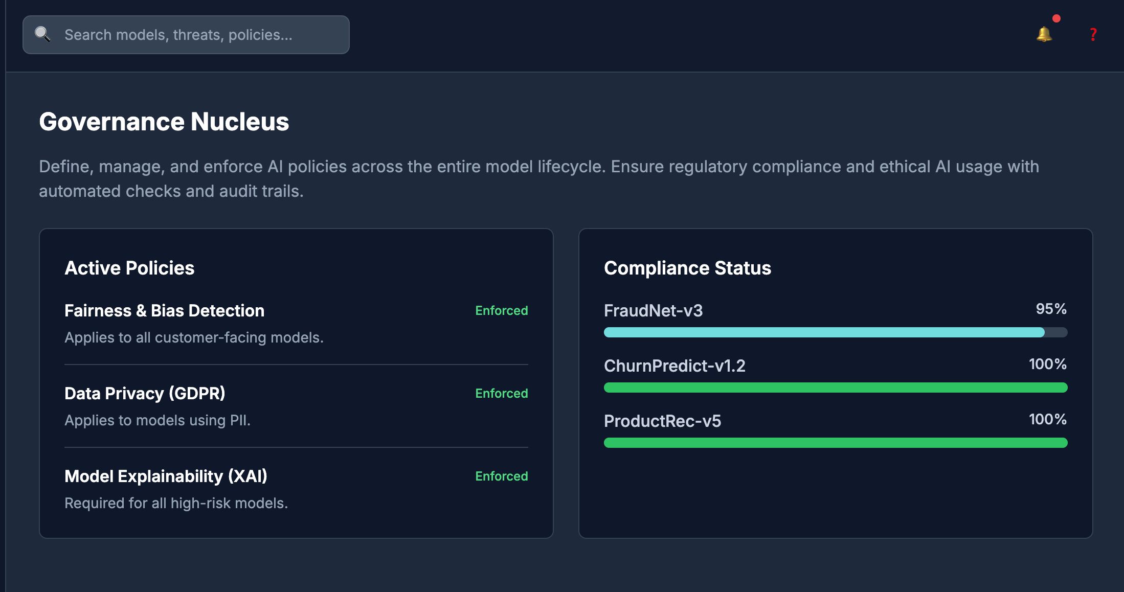 Seku AI Governance Screenshot